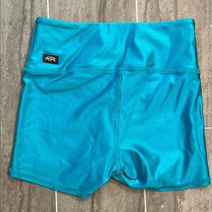 Teal shimmer tiger Friday booty dance shorts